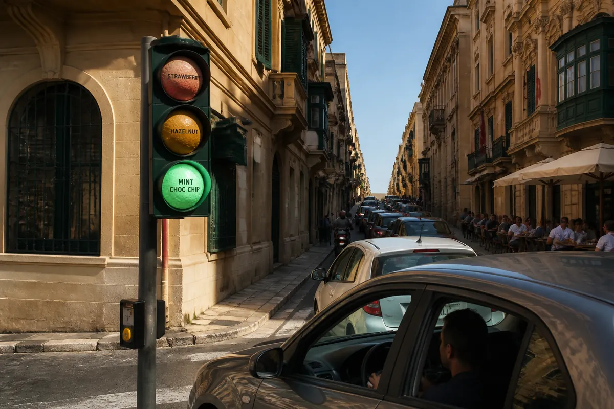 Maltese Government Replaces Traffic Lights with Gelato Flavors for Safer Roads and More Tourists