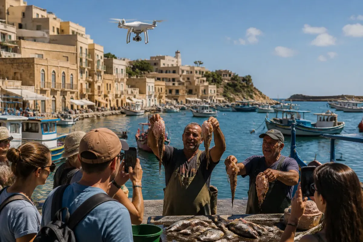 Maltese Fishermen Offer Free Drone Rides to Tourists for Fish Guts, Claiming It Improves Rabbit Stew Flavour