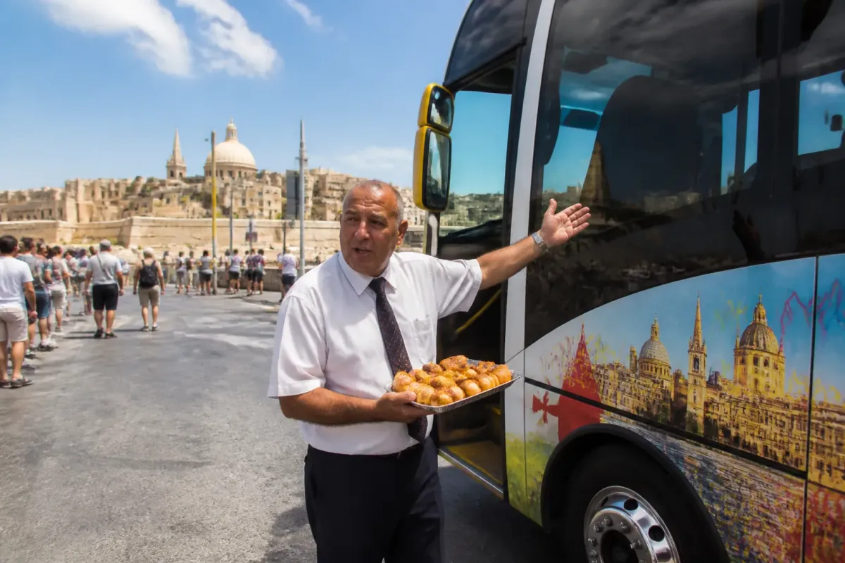 Maltese Bus Drivers Now Tour Guides With Complimentary Pastizzi, Tourists Have Never Been Happier
