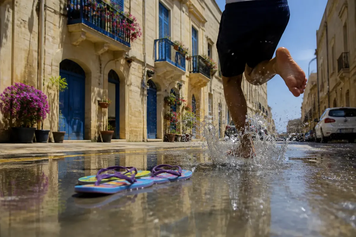 Maltese Government Declares National Puddle Appreciation Day, Offers Free Flip-Flops to Jump In